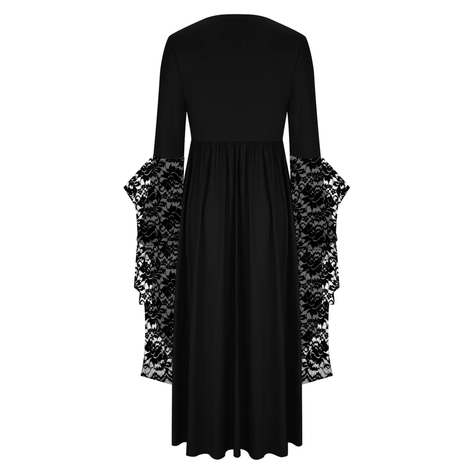 Womens Gothic Dress plus Size Flare Sleeve Dress Skull Lace Print Steampunk Dresses Cocktail Dresses Flowy Goth Corset Dress Maxi Wedding Guest Dresses and Day
