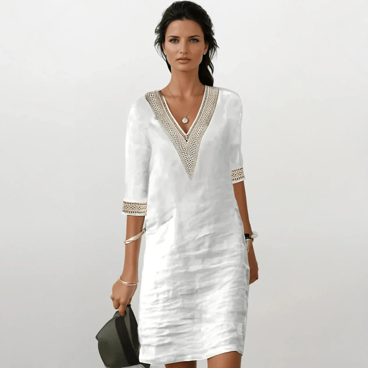 Mariana - Vestido Feminino De Algodão E Linho